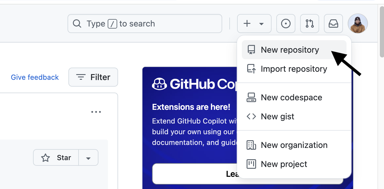 Creating a Repository on GitHub (Step 1)